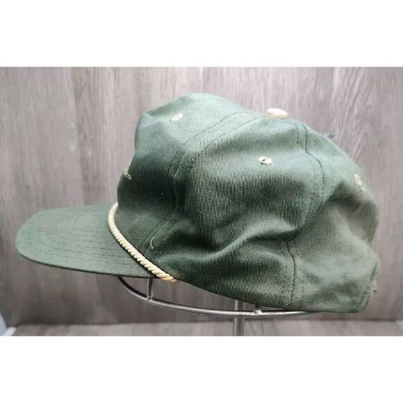 Vintage Meridian Oil Green Golf Hat Rope Strapback Adjustable Midland Texas USA - Picture 2 of 8